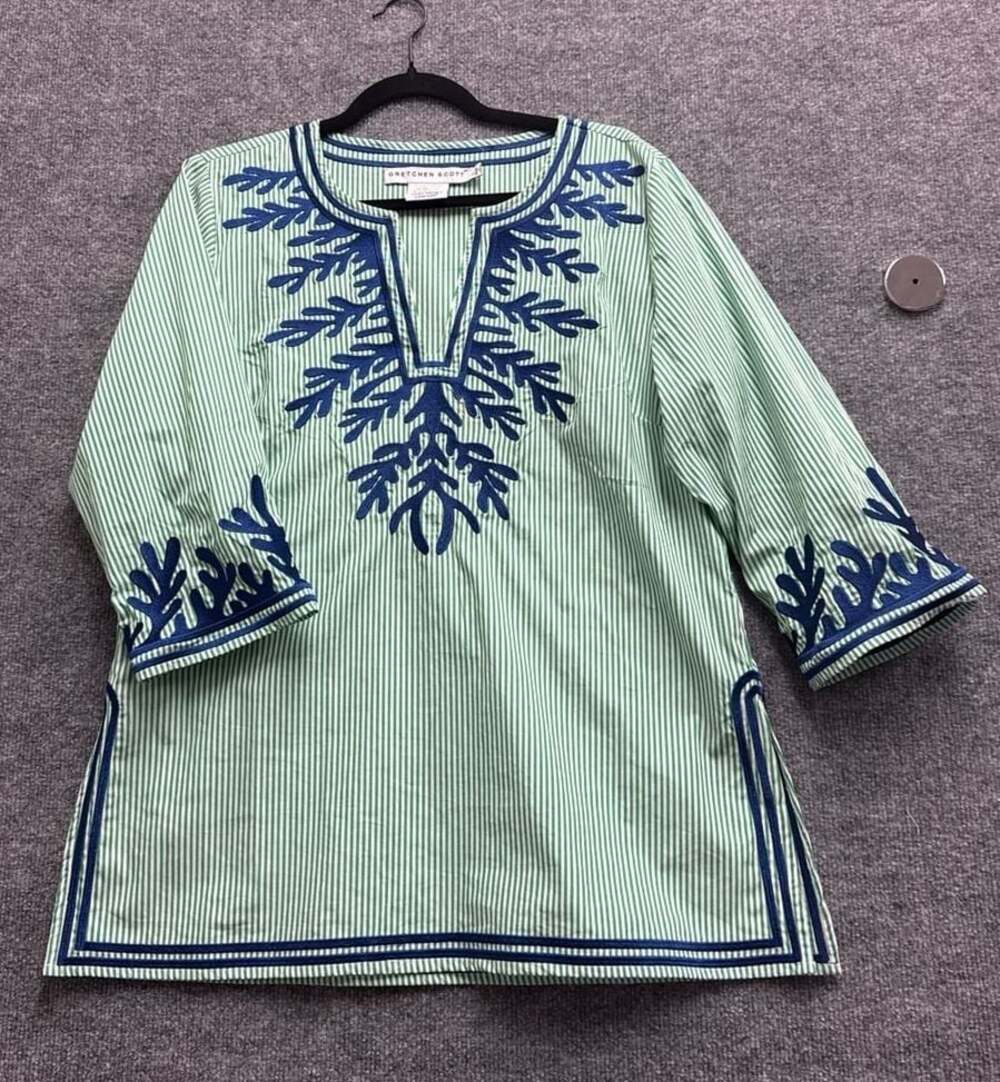 Embroidered Pinstripe Tunic - The Reef -